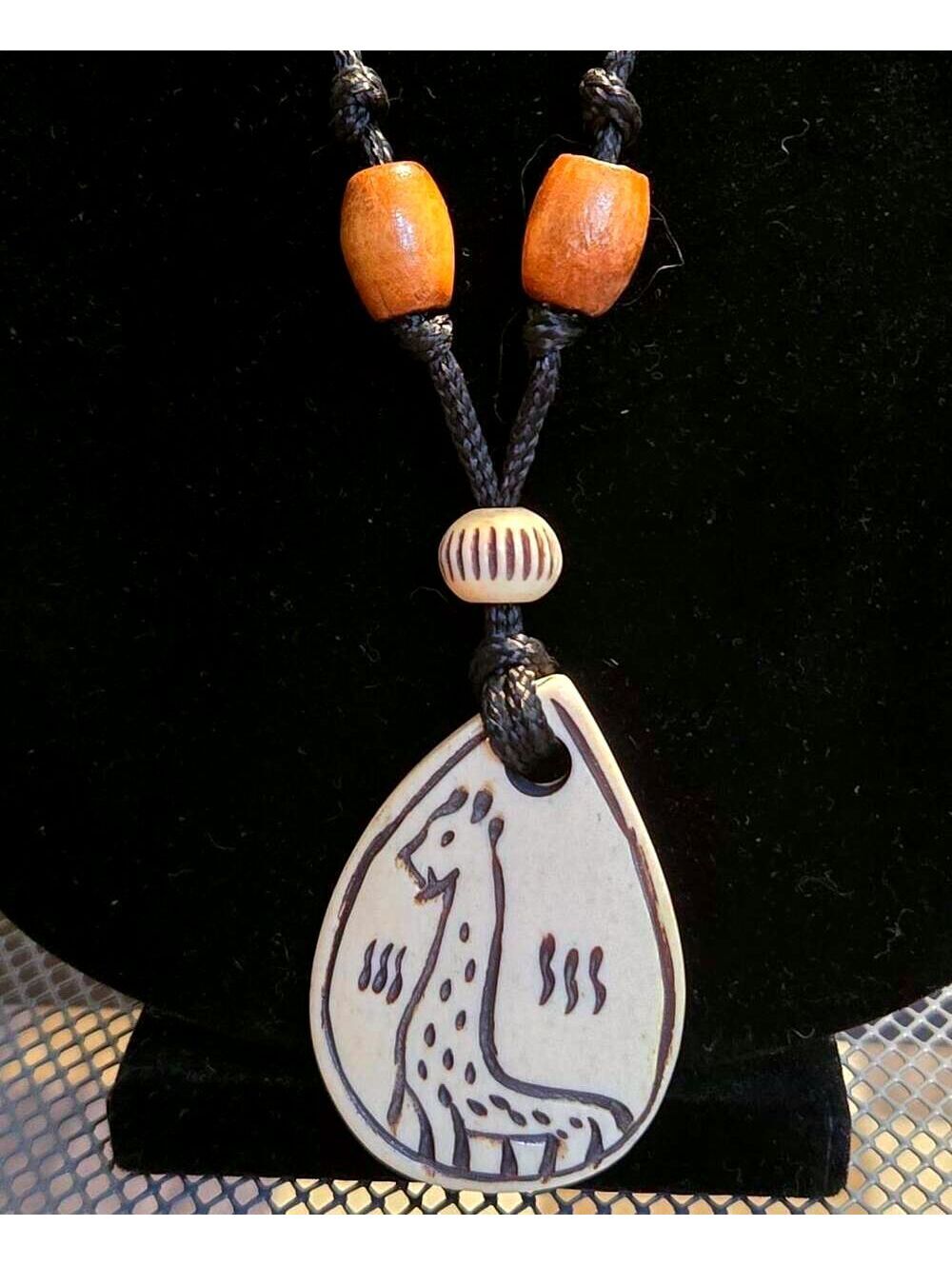 Vintage Handcrafted Giraffe Pendant Necklace Made in India